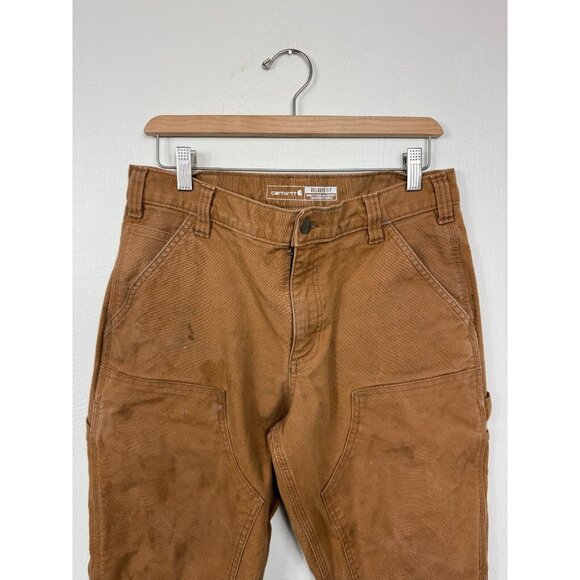 Carhartt Mens BN3334-M Rugged Duck Double Coyote Utility PantsSize 32X30 Grunge - Picture 2 of 16